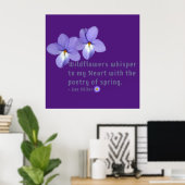Poster Violettes Pied d'Oiseau Fleurs Sauvages Citation (Bureau à domicile)