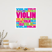Poster Violon coloré (Cuisine)