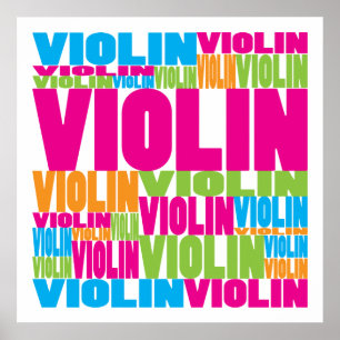 Poster Violon coloré