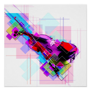 Poster Violon coloré