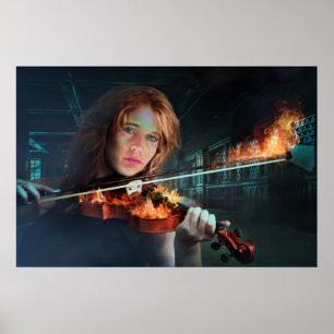 Poster Violon en feu