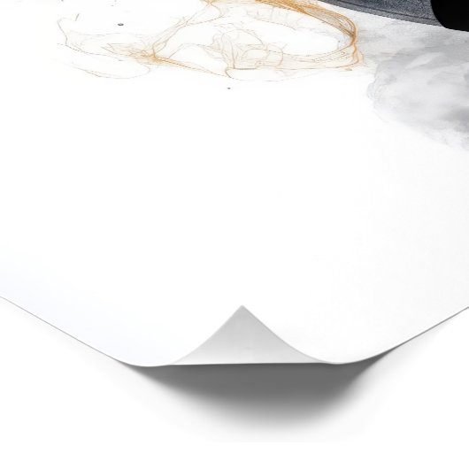 Poster Violon entouré de notes musicales (Coin)