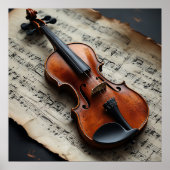 Poster Violon et Partition (Devant)