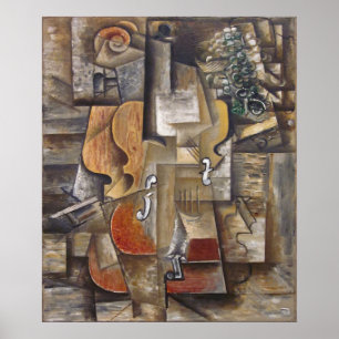 Poster Violon et raisins de Picasso (1912)