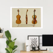 Poster Violon Hellier fabriqué par Antonio Stradivarius ( (Bureau à domicile)