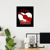 Poster Violon - J'aime Violon (Bureau à domicile)