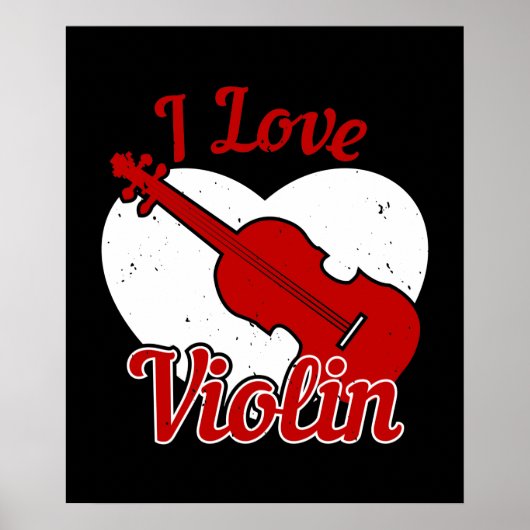 Poster Violon - J'aime Violon (Devant)