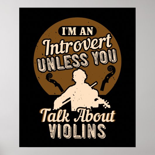 Poster Violon - Je suis un introverti (Devant)