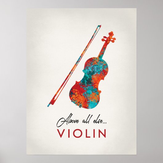 Poster Violon - Musique colorée brillante (Devant)
