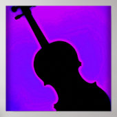 Poster violon ou alto Arrière - plan bleu (Devant)