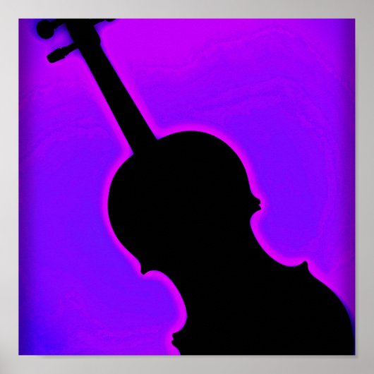 Poster violon ou alto Arrière - plan bleu (Devant)