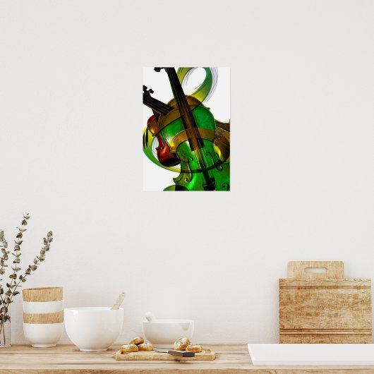 Poster Violon super, vert (Cuisine)
