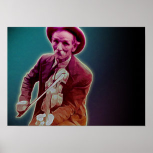 Poster Violoneur dans l'obscurité