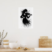 Poster Violoniste Né de l'Encre dans la Tempête Sonore (Cuisine)