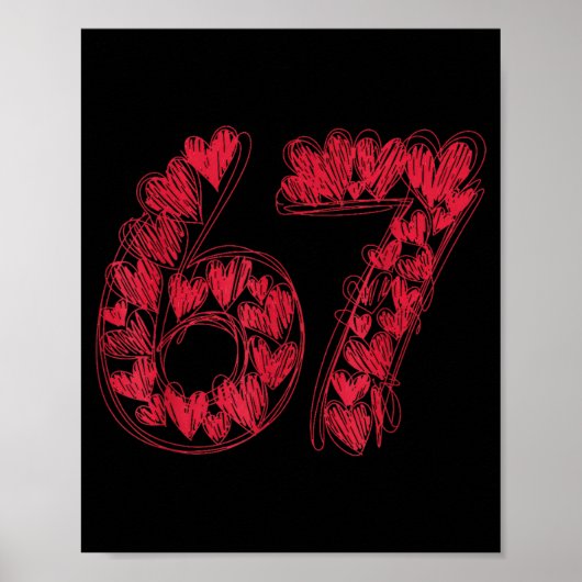 Poster Viral 67 Hand-drawn Hearts Valentine's Day Cute Te (Devant)
