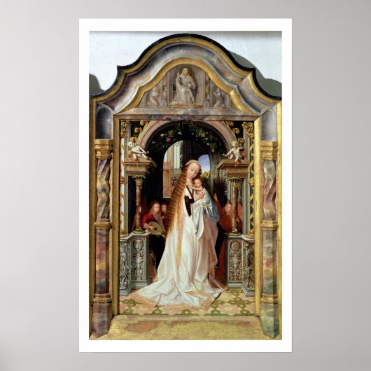 Poster Virgin and Child with Three Angels, panel central (Devant)
