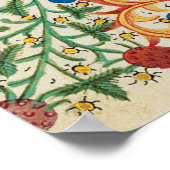 Poster VIRGIN AVEC ENFANT ET ANGELS Antique Fleurs (Coin)