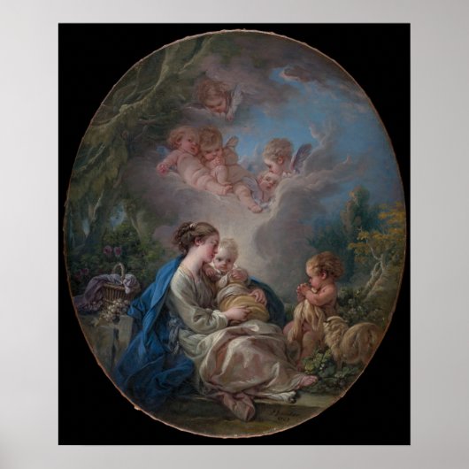 Poster Virgin & Child with the Saint John the Baptist (Devant)