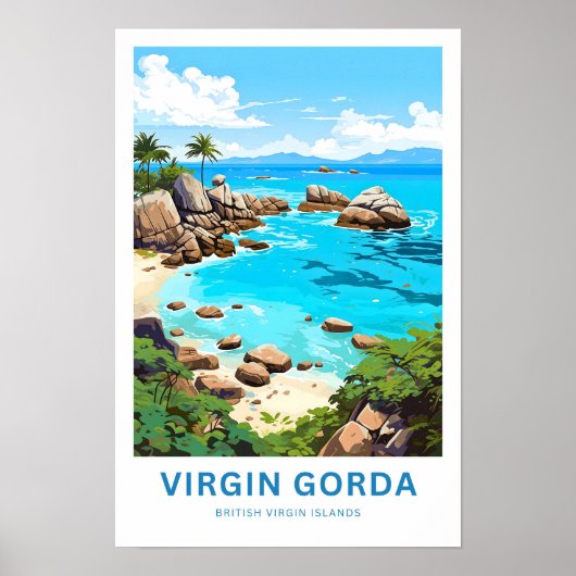 Poster Virgin Gorda British Virgin Islands Travel Imprime (Devant)