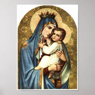 Poster Virgin holy mother Mary, saint mary,vintage mama