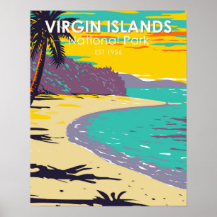 Poster Virgin Islands National Park Trunk Bay Beach