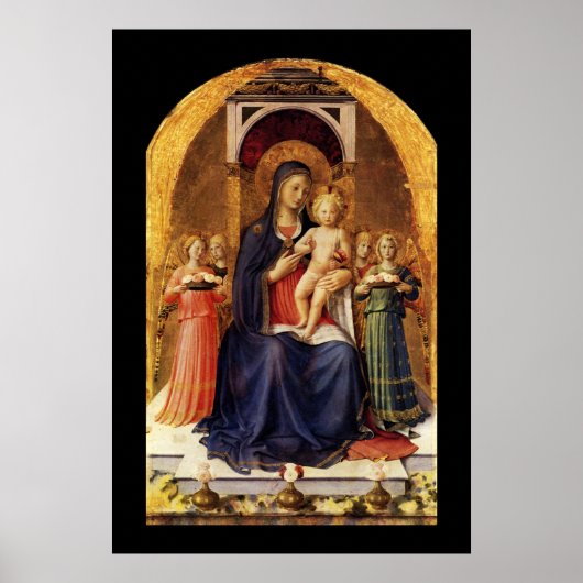 POSTER VIRGIN WITH CHILD AND ANGELS (Devant)