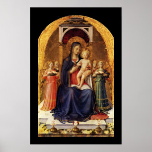 POSTER VIRGIN WITH CHILD AND ANGELS