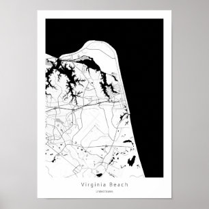 Poster Virginia Beach Moderne Minimal Abstrait Carte simp