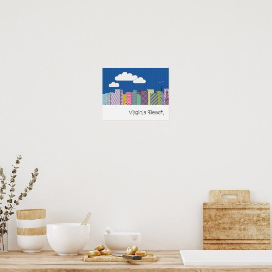Poster Virginia Beach Skyline (Cuisine)