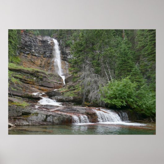 Poster Virginia Falls II at Glacier National Park (Devant)