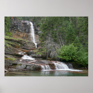 Poster Virginia Falls II au parc national de Glacier