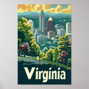 Poster Virginia USA célèbre Travel Place