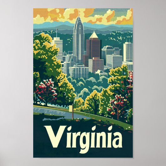Poster Virginia USA célèbre Travel Place (Devant)