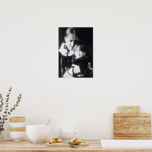 Poster Virginia Woolf, avec sa mère Julia, 1884 (Cuisine)