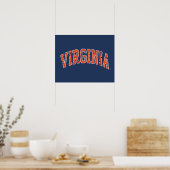 Poster Virginia Wordmark en détresse (Cuisine)