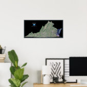 Poster Virginie de l'affiche satellite spatiale (Bureau à domicile)