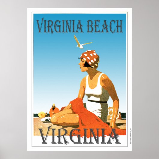 Poster Virginie vintage Beach Virginie (Devant)