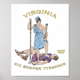 Poster Virginie vintage Motto Sic Semper Tyrannis