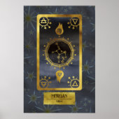 Poster Virgo Dark Zodiac Astrologie : Black Gold Nom (Devant)