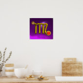 Poster VIRGO/ GOLD ZODIAC SIGNE JEWEL Violet Anniversaire (Cuisine)