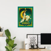 Poster Virgo Maiden assis sur Crescent Moon (Bureau à domicile)