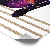 Poster Virgo Purple Gold Féminine Zodiac Design (Coin)