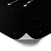 Poster Virgo Zodiac Constellation moderne noir et blanc (Coin)