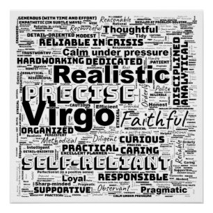 Poster Virgo Zodiac Word Cloud Inspiration brillant