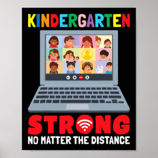 Poster Virtual Kindergarten Fun 100 jours d'enseignement