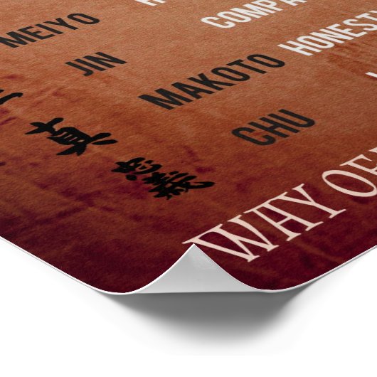 POSTER VIRTUES DE BUSHIDO (Coin)