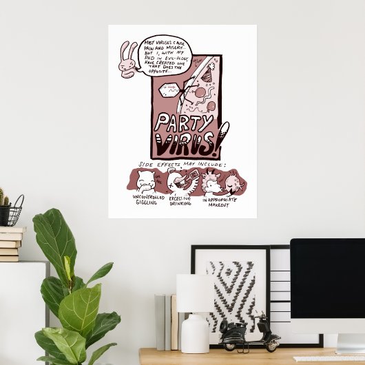 Poster Virus de partie (Bureau à domicile)