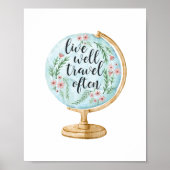 Poster Vis Bien, Voyage Souvent (Devant)