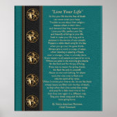 Poster "Vis ta vie" par le chef Tecumseh (Devant)