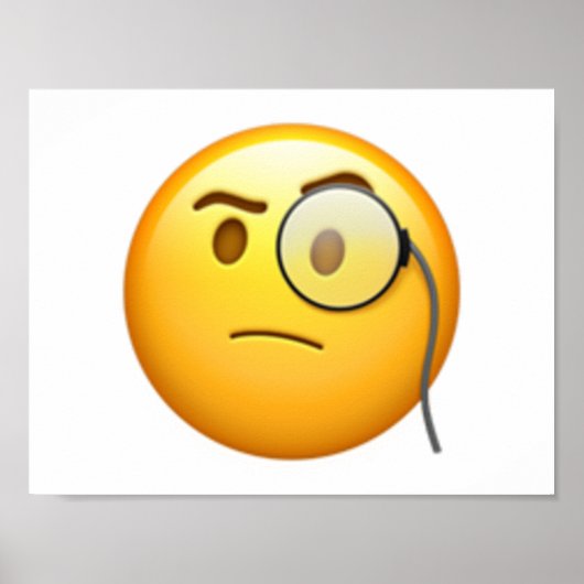 Poster Visage avec Monocle - Emoji (Devant)